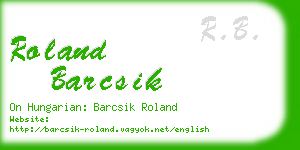 roland barcsik business card